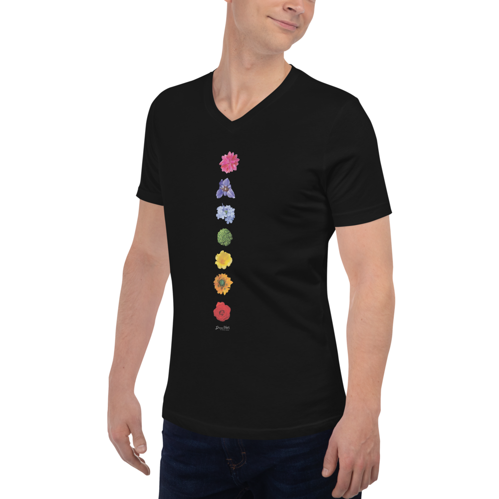 Black V Neck Unisex Short Sleeve
