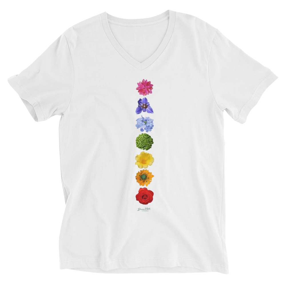 White V Neck Energy Centers Unisex T-shirt