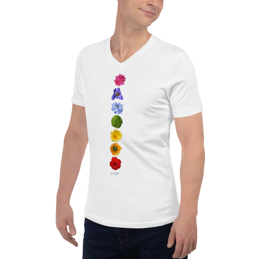 White V Neck Energy Centers Unisex T-shirt