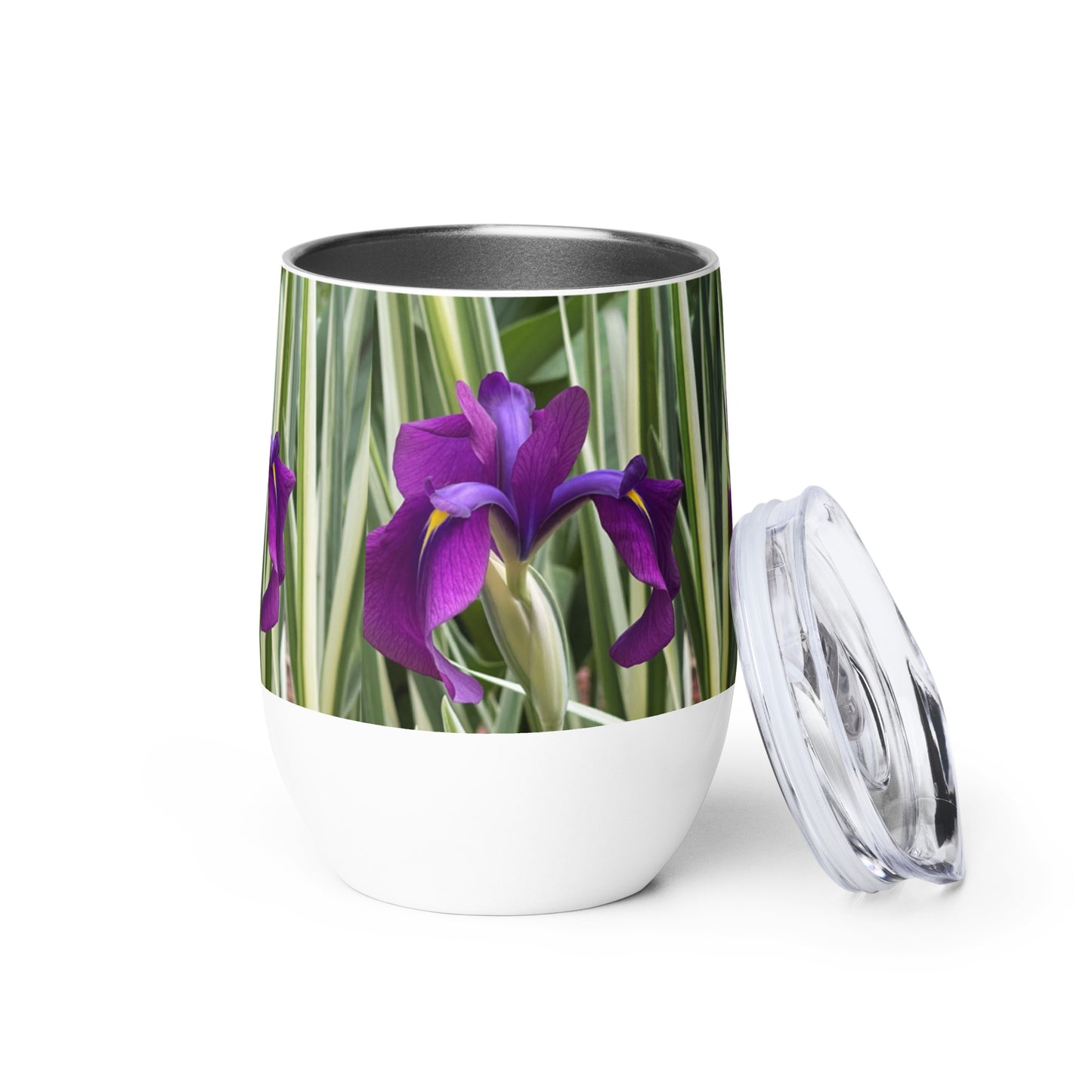 Variegated Iris Wine tumbler