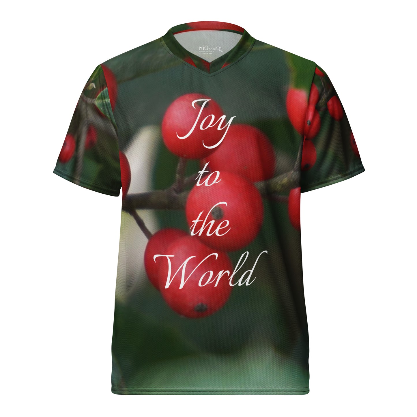 Joy to the World_Holly Berries_Recycled unisex sports jersey