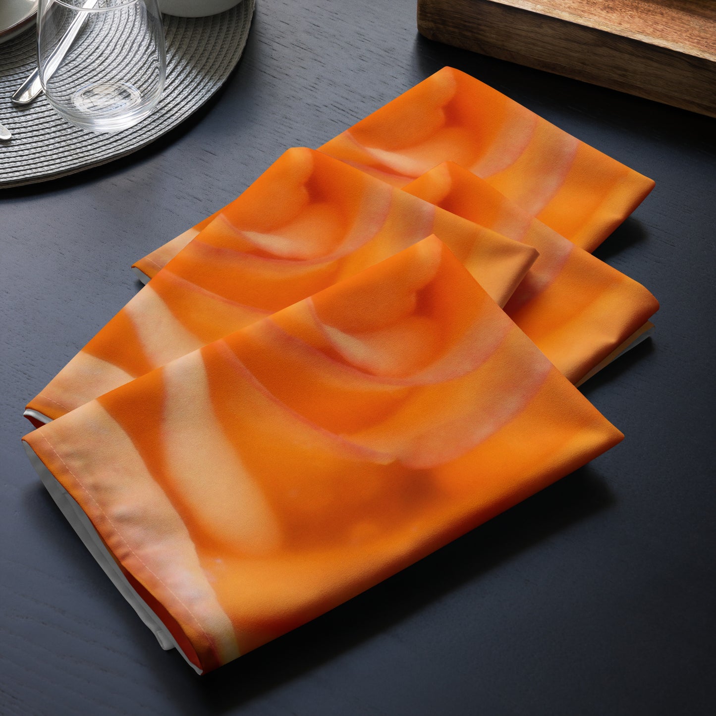 Orange Rose Cloth napkin set