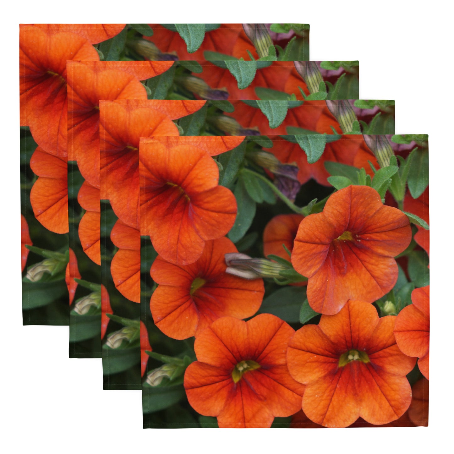 Orange petunias Cloth napkin set