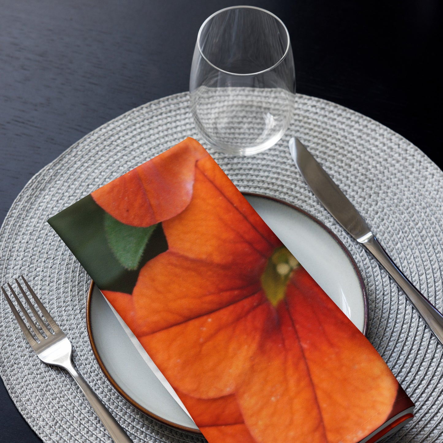 Orange petunias Cloth napkin set