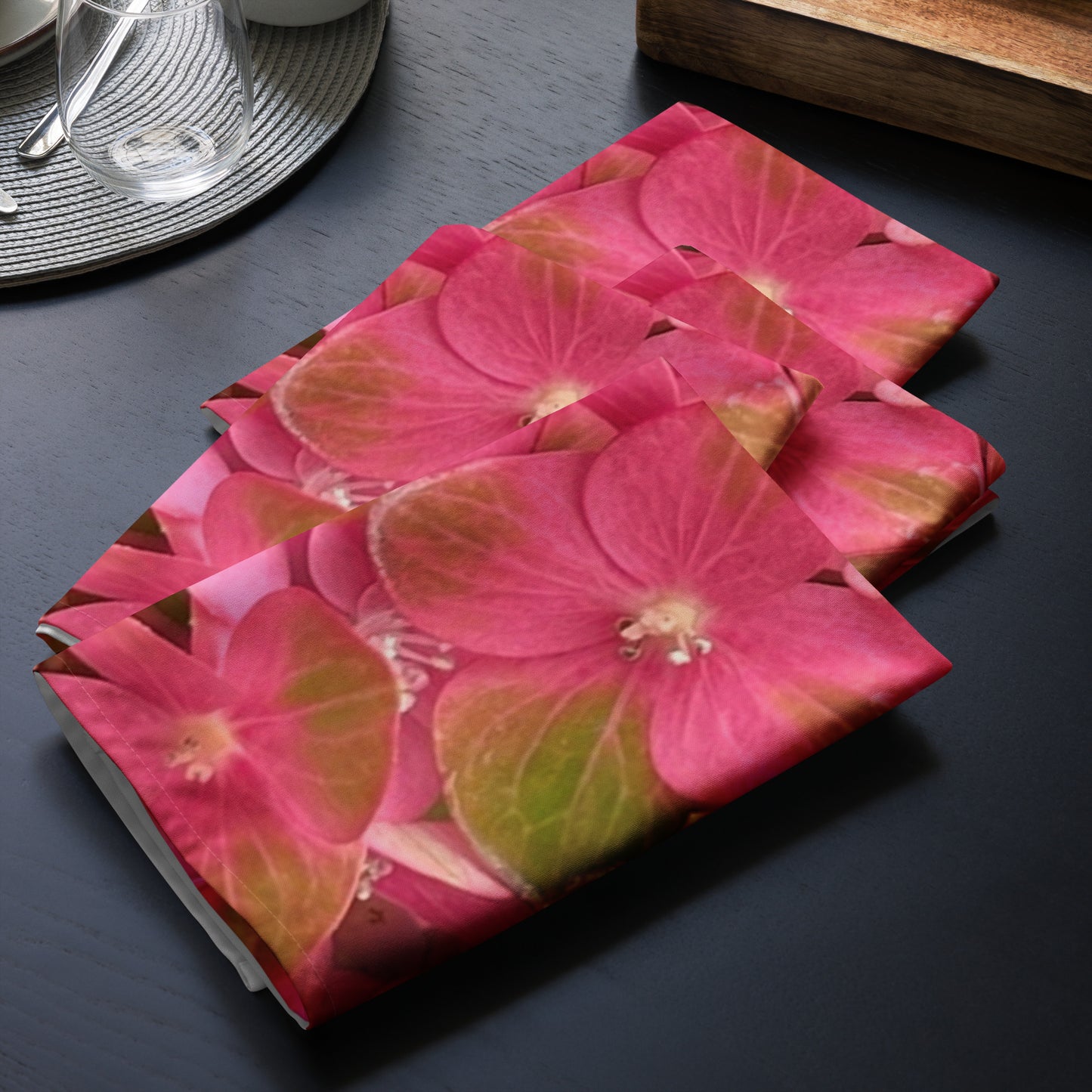 Pink Hydrangea Cloth napkin set