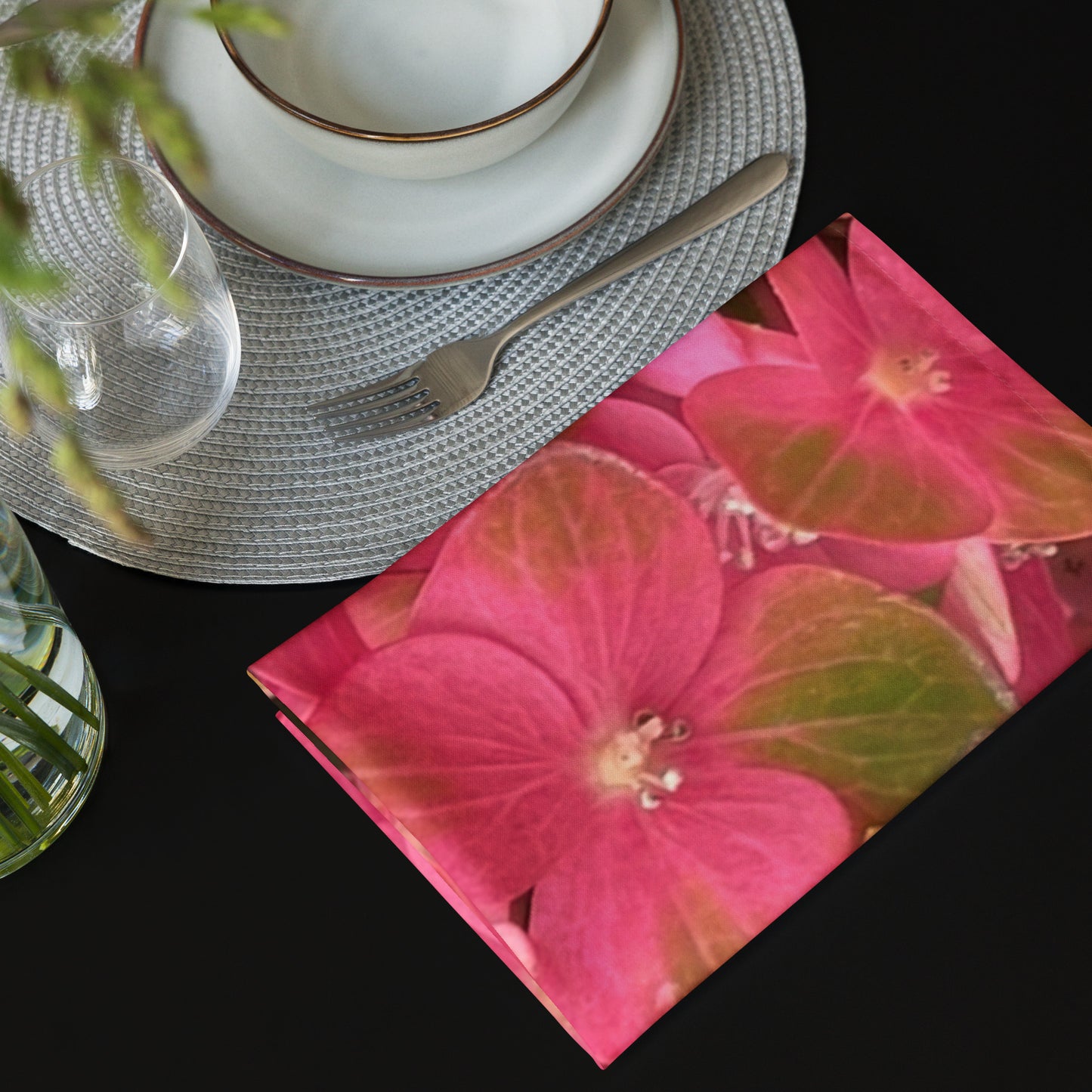 Pink Hydrangea Cloth napkin set