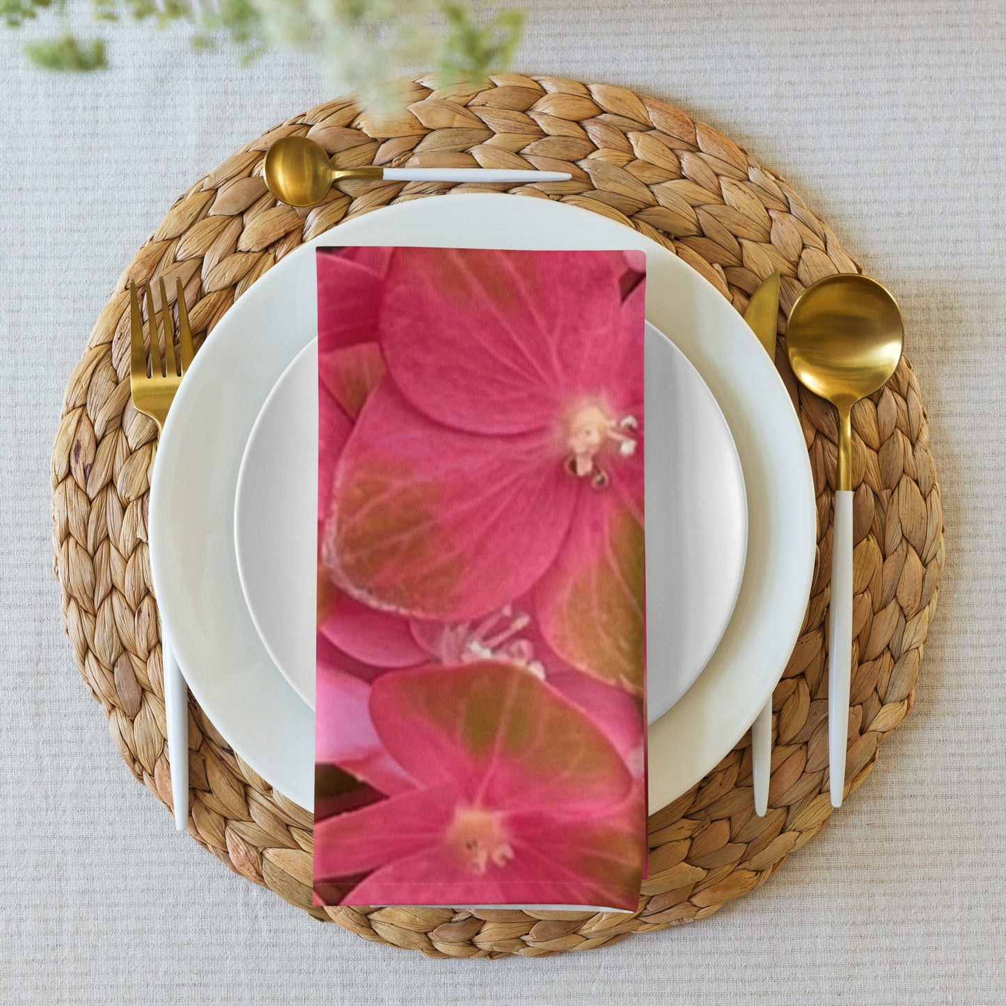 Pink Hydrangea Cloth napkin set