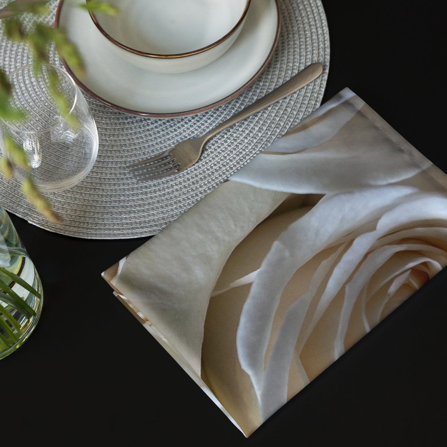 White Roses Cloth napkin set