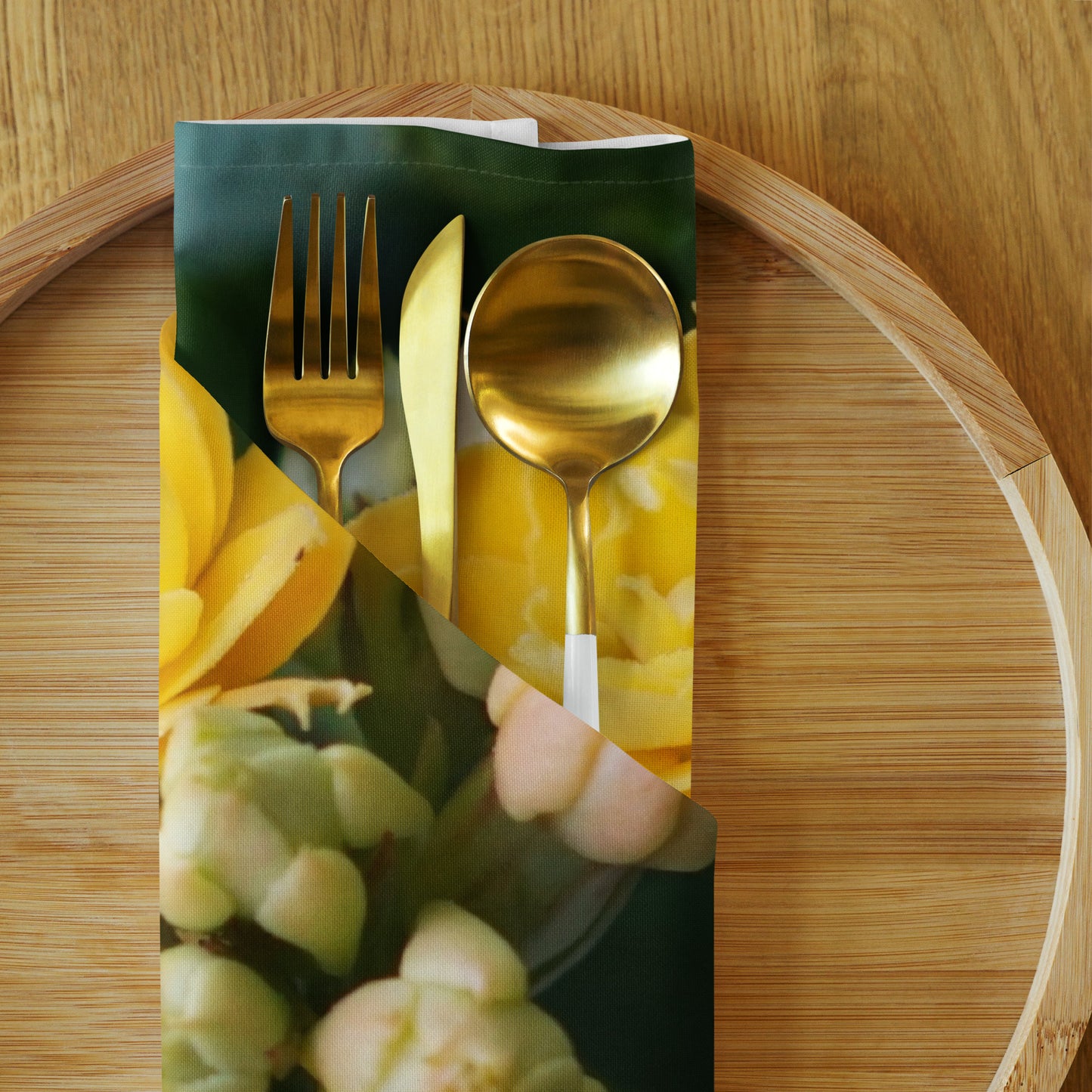 Yellow Kalanchoe Cloth napkin set