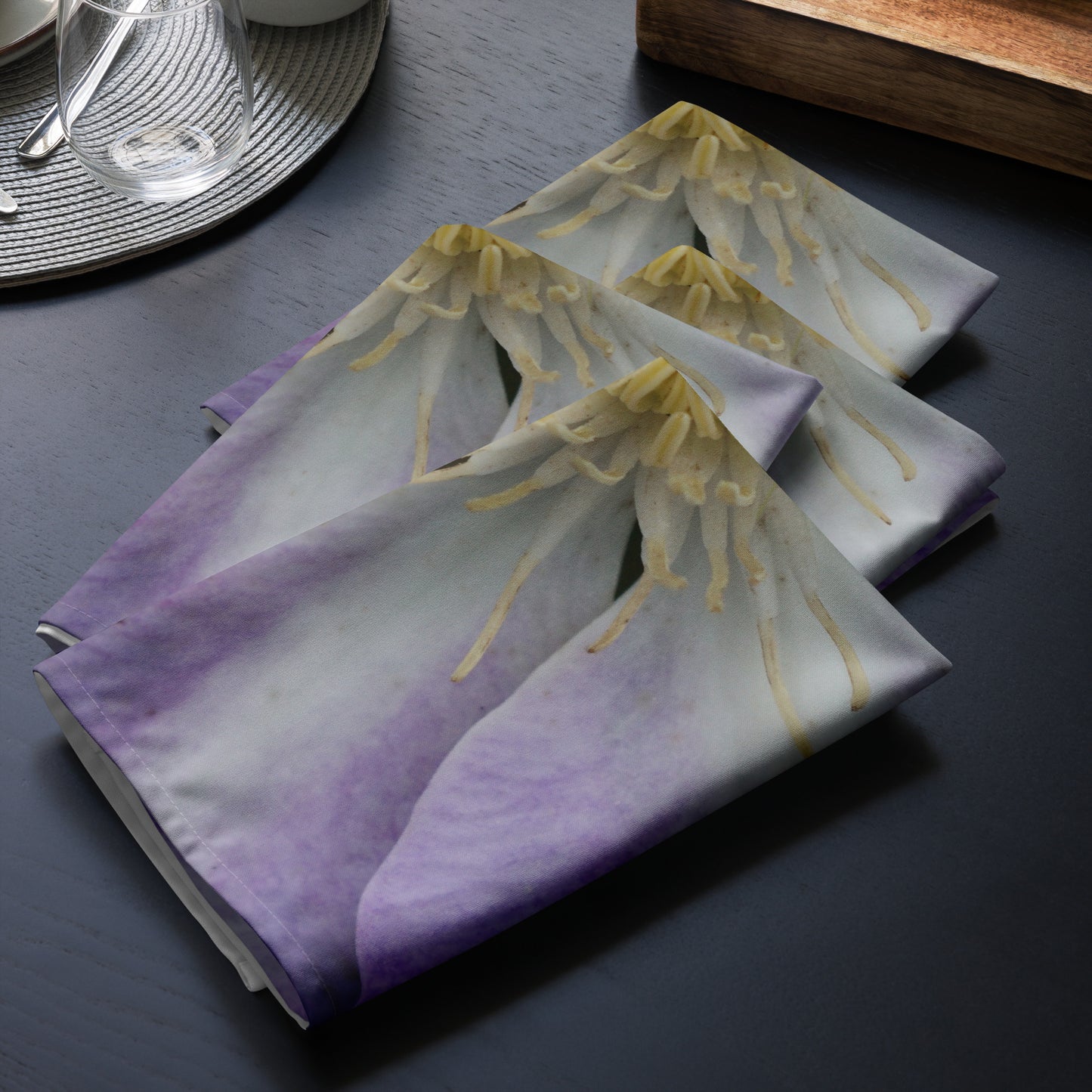 Purple Clematis Cloth napkin set