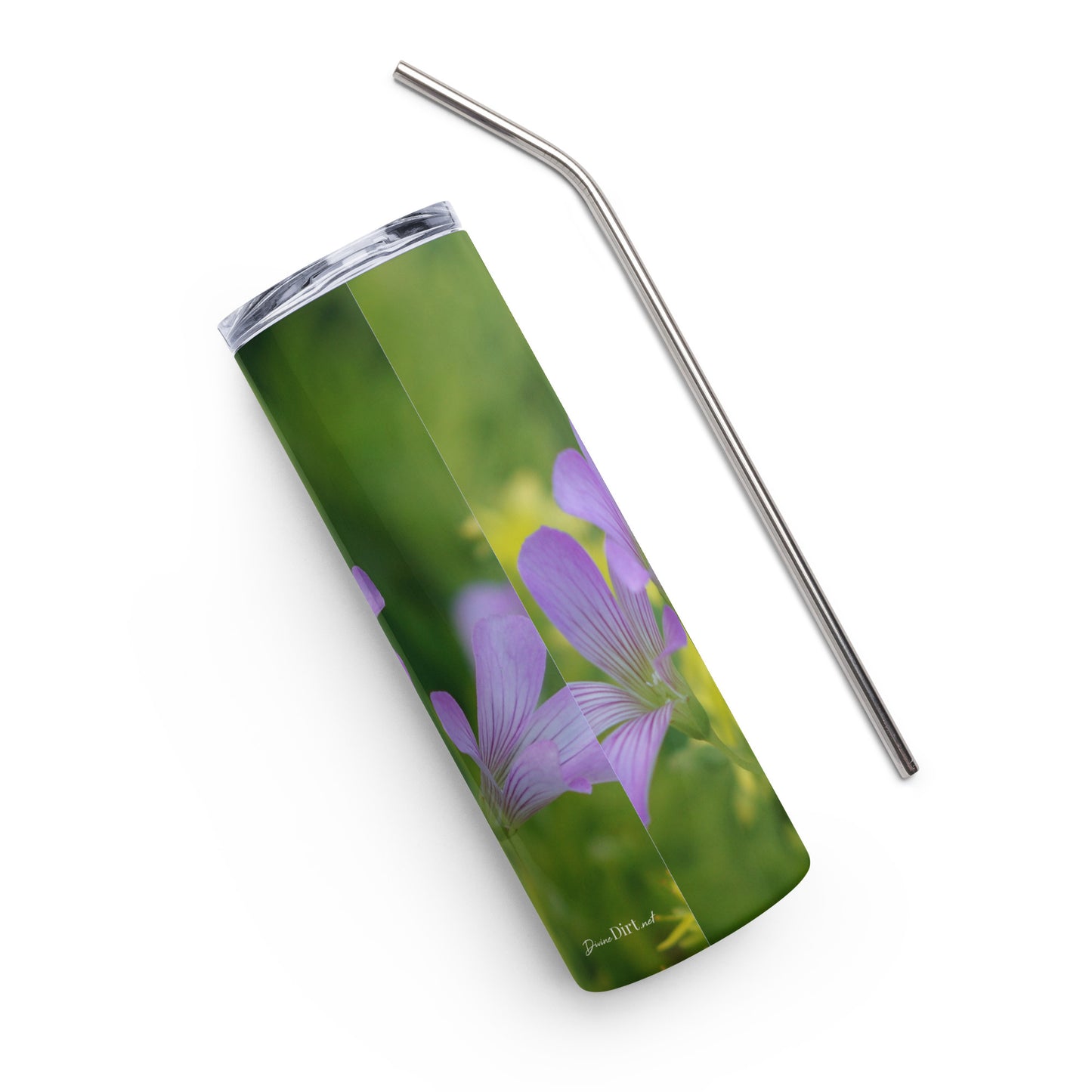 Pink Oxalis Stainless steel tumbler