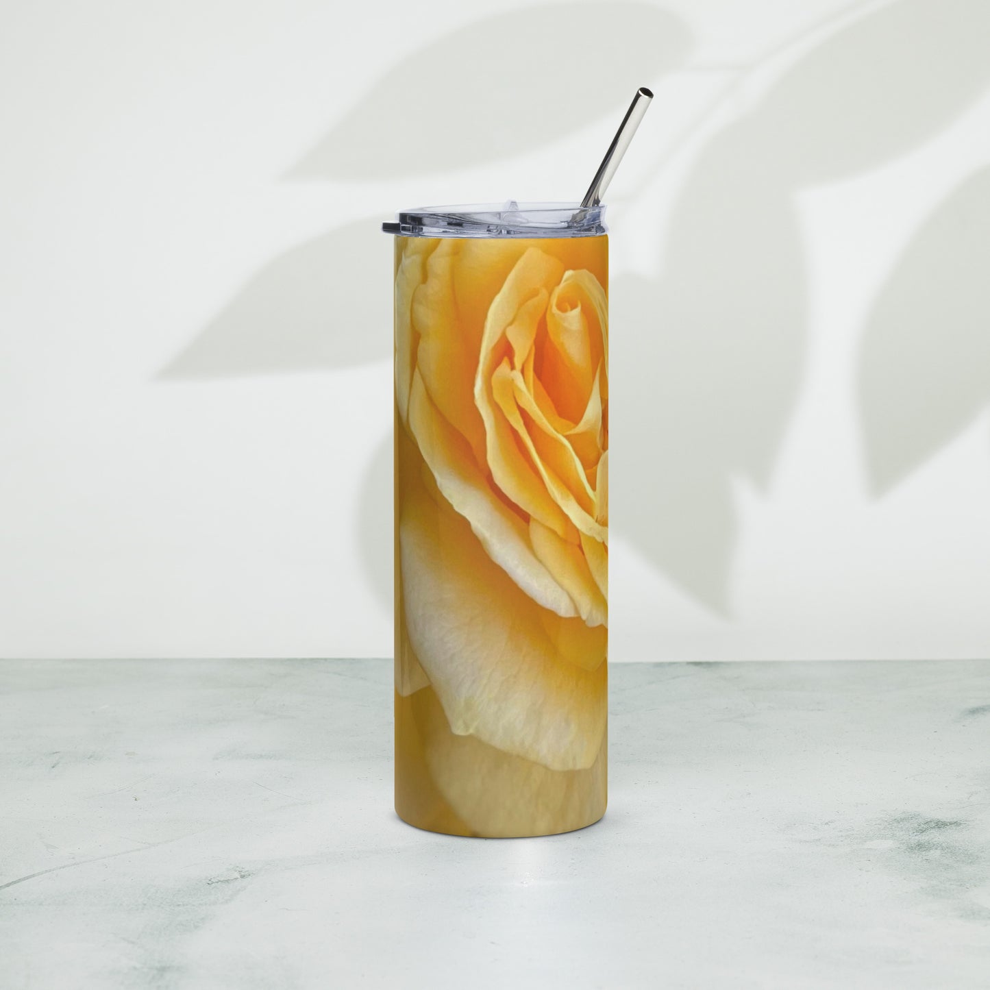 Yellow Rose Stainless steel tumbler