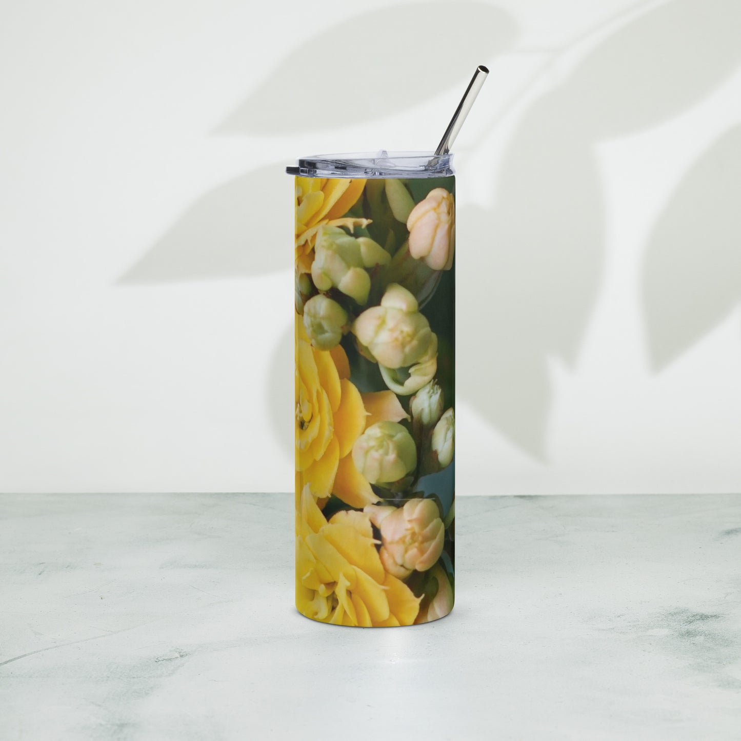 Yellow Kalanchoe Stainless steel tumbler