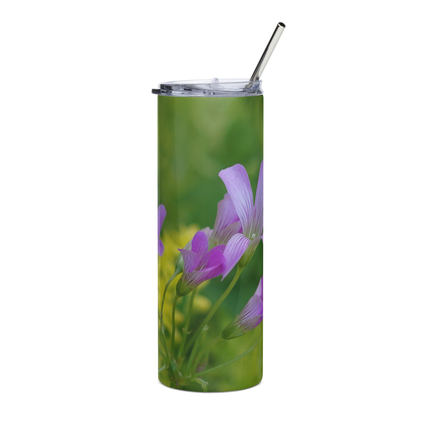 Pink Oxalis Stainless steel tumbler