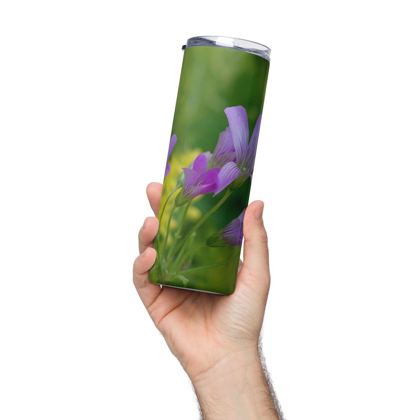 Pink Oxalis Stainless steel tumbler