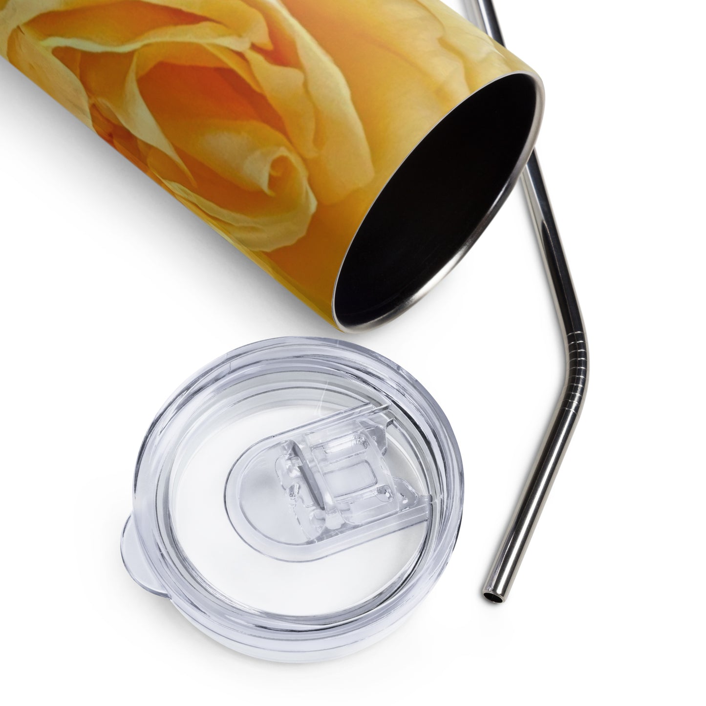 Yellow Rose Stainless steel tumbler