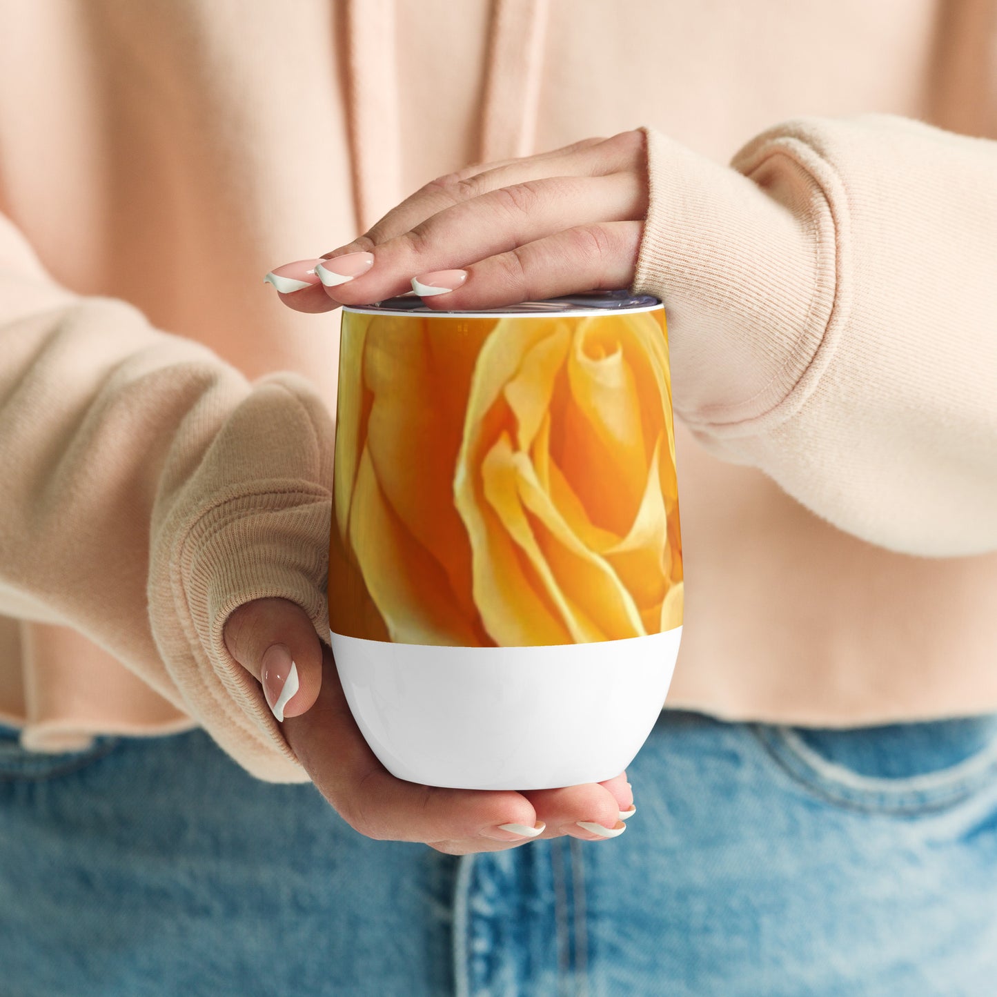 Yellow Rose Wine tumbler