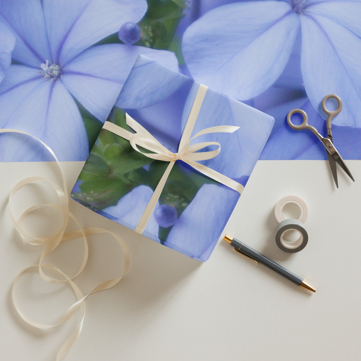 Blue Plumbago Wrapping paper sheets