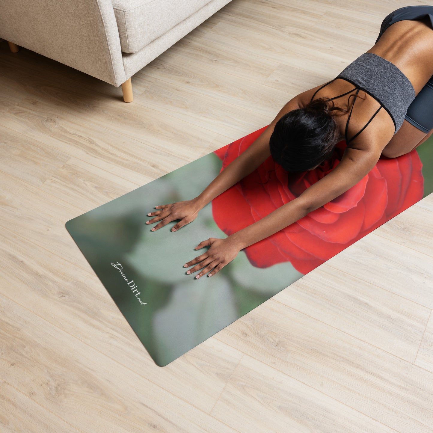 Red Rose Yoga mat