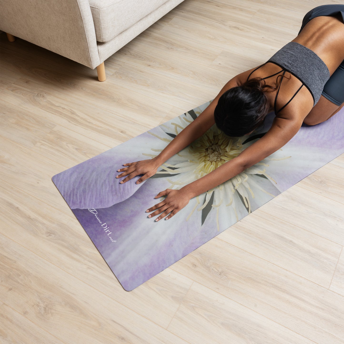 Purple Clematis Yoga mat