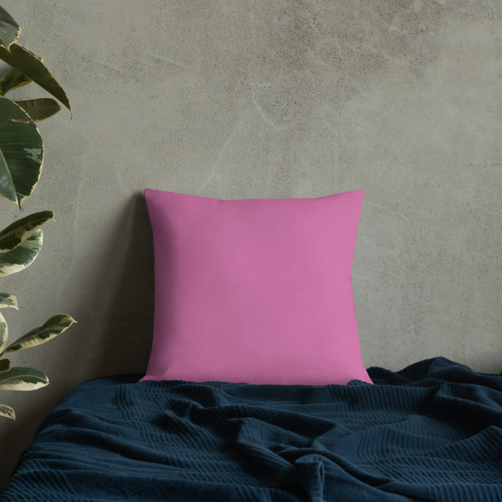 Pink Begonia Premium Pillow with Pink Back