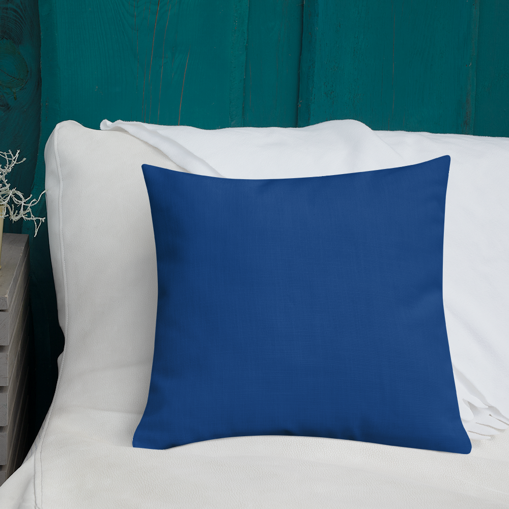 Blue Plumbago Premium Pillow with blue back