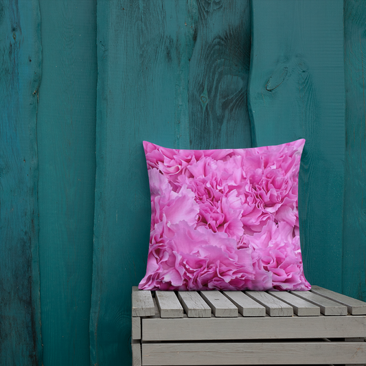 Pink Carnations Premium Pillow 18x18