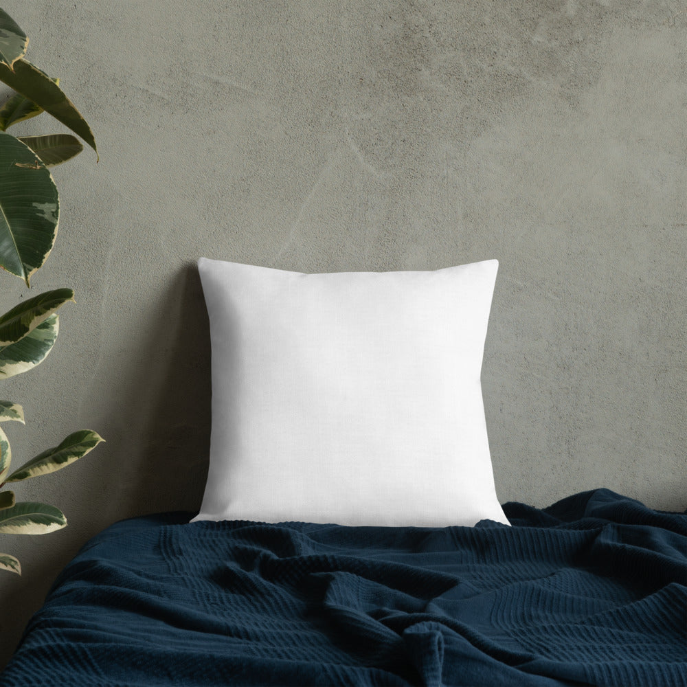 White Agapanthus 'Indigo Frost'  Premium Pillow with White Back