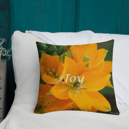 Orange Star with White Back Premium Pillow "Joy"
