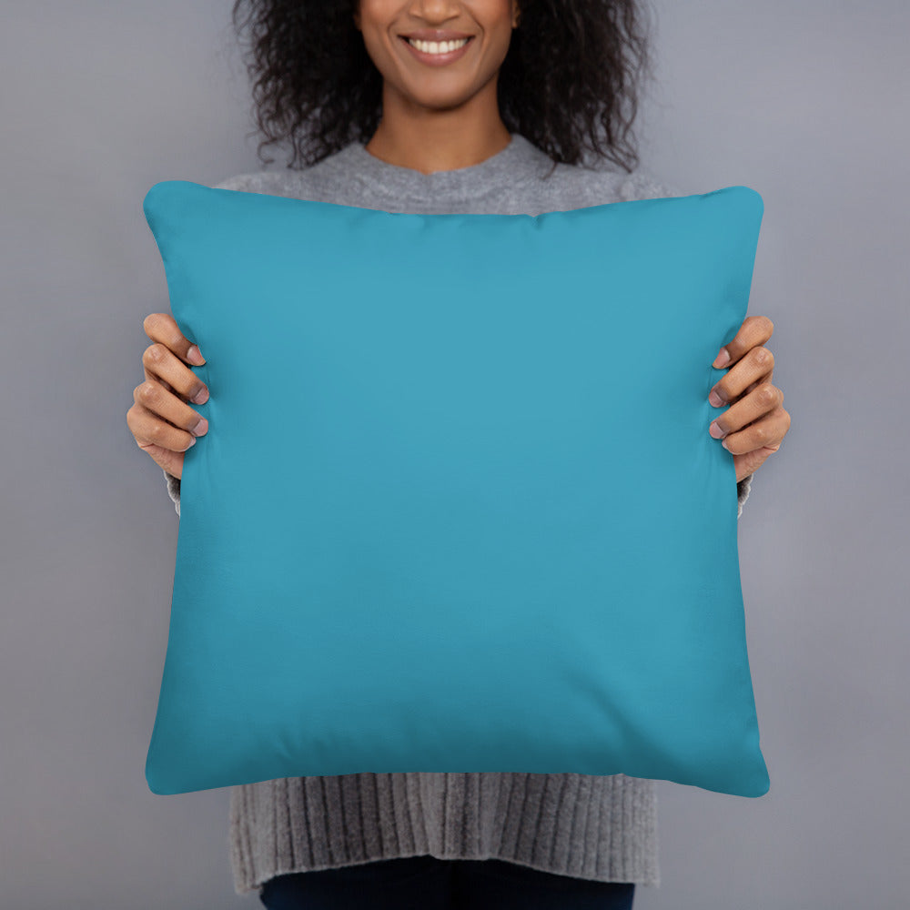 Yellow Kalanchoe Standard Pillow with Teal back