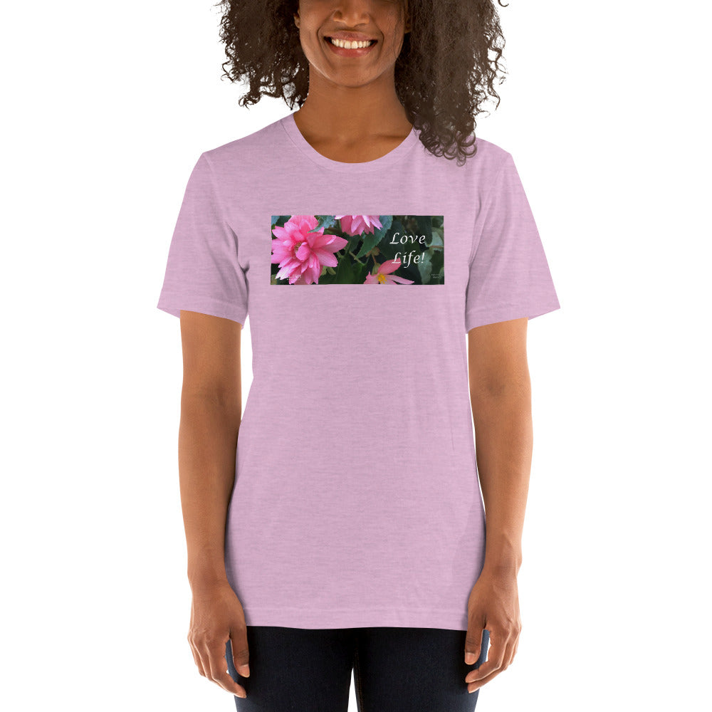 Love Life!  Funky Pink Begonia Short-Sleeve T-Shirt